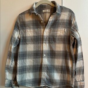 Boy’s Gray Plaid Abercrombie Flannel